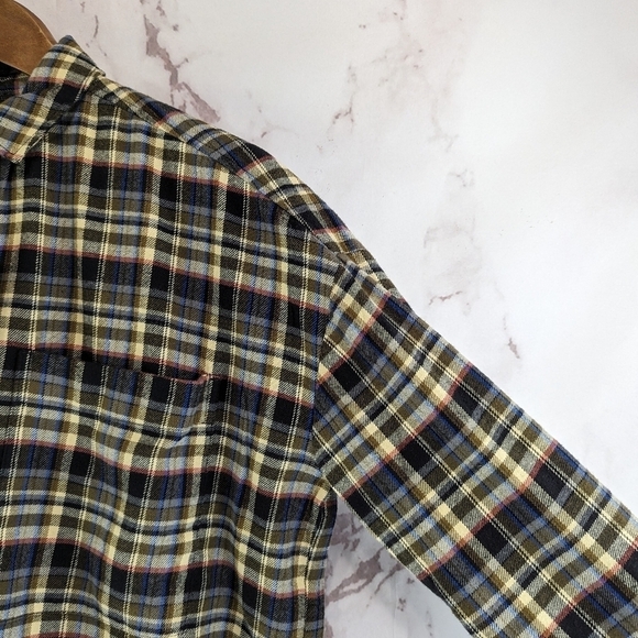 Everlane Shirt Womens Brown Flannel Boxy Plaid Button Up Pockets - Picture 14 of 15